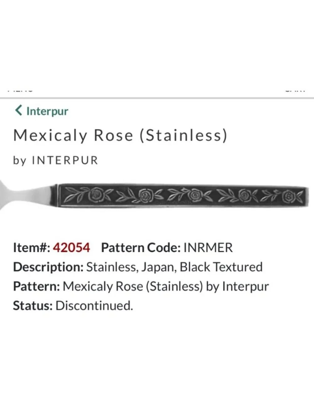 Set Of 5 Interpur Mexicaly Rose Stainless Steel Butter Knives Floral Design Japa